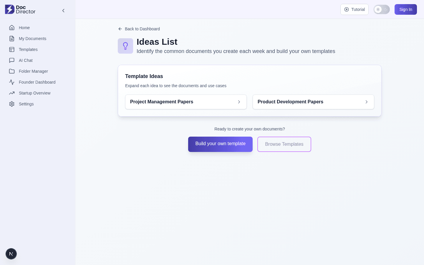 DocDirector — Strategy Idea Library